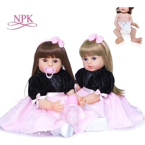 NPK 55CM new arrival original very soft full body silicone bebe doll reborn toddler girl princess baby doll waterproof bath toy