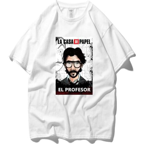 La Casa De Papel Mens T Shirts Money Heist TV Men Short Sleeve Cotton Tshirts for Boys House of Paper T-Shirt Male Tops