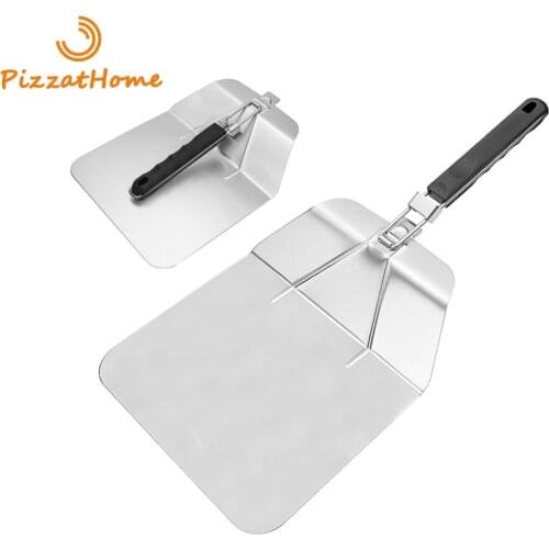 PizzAtHome Stainless Steel Pizza Peel 10 inch Pizza Shovel Foldable Pizza Peel with PP Handle Spatula Pastry Baking Accessories