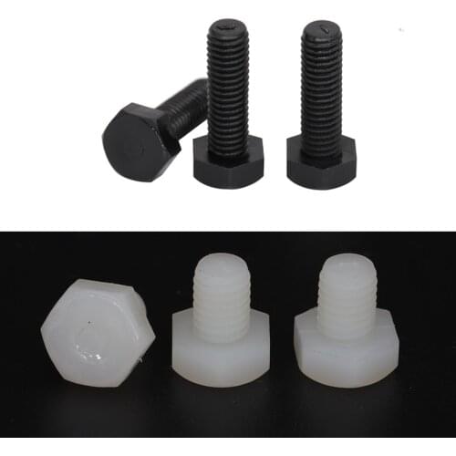 M8*30/35/40/45/50/60mm M12*50/100mm White Black Nylon Plastic Insulation Bolt Metric Thread External Hex Hexagonal Screw
