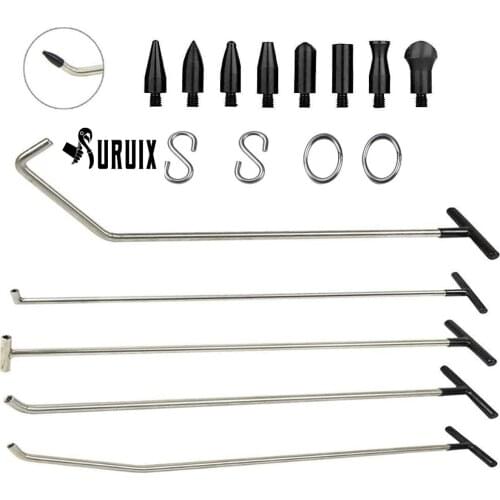 8 Taper Head and S-Hook for Car Auto Body Dents Hail Damage Removal Set Rods Tools Paintless Dent Repair Kits Hands Tools