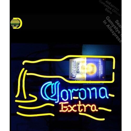 Neon Sign for Coron Extra Dumping Bottle Neon Bulbs sign handcraft Glass anuncio luminoso enseigne lumineuse Cool Neon Signs