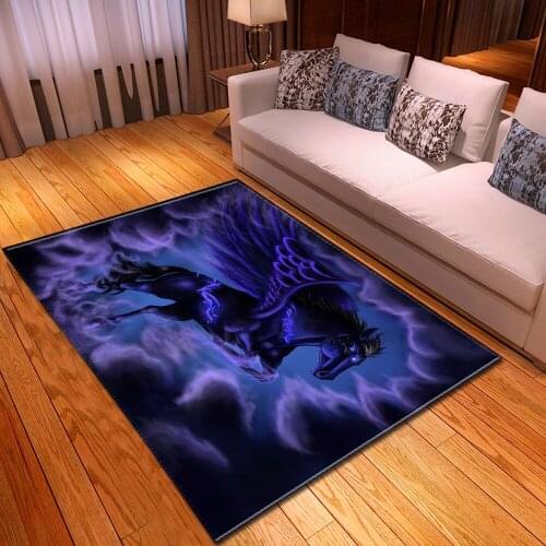 New Dream Horse Pattern Large Carpets For Living Room Bedroom Area Rugs Coffee Table Floor Rug Cartoon 3D Printed Home Decor Mat
