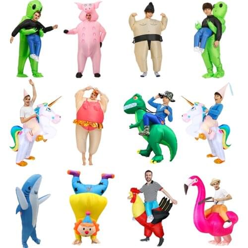 New Inflatable Dinosaur Costume Alien Sumo Party Costumes Unicorn Suit Dress Cosplay Disfraz Halloween Costumes For Adult Kids
