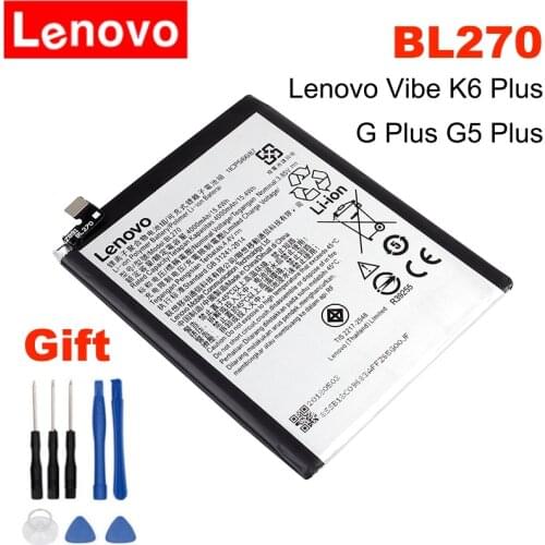 Original BL270 4000mAh Battery For Lenovo K6 Note K53a48 Vibe K6 Plus G Plus G5 K8 Note XT1902-3 Plus battery + Free Tools