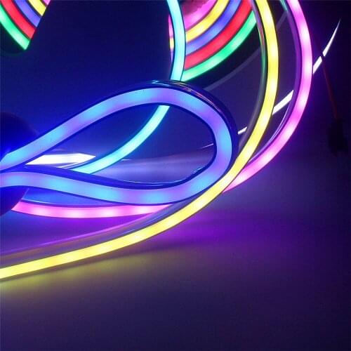 7x14mm Programmable Addressable Flexible RGBW LED Strip Light 12V 6A 72W WS2811 Waterproof IP65 5050 RGB LED Neon Rope Tape Lamp