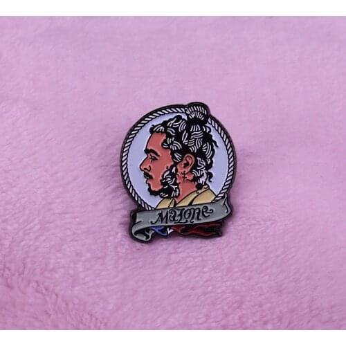 Post Malone Lapel Pin US stylish Rapper Brooch The Man of the moment jewelry