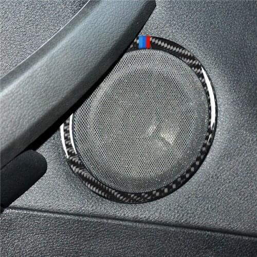 Carbon Fiber Inner Car Door Speaker Ring Frame Cover Trim for BMW X1 E84 2011-2015 Car Accessories Stickers Interior Decoration