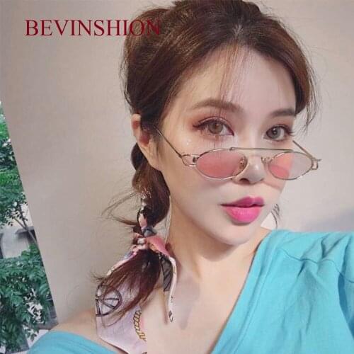 Ultralight Single Bridge Oval Sunglasses Men Women Stainless Steel Frame Oval Hip Hop Vintage Modeling Photo Glasses Frame New