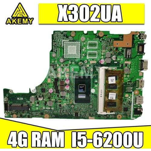 X302UA_UJ Laptop motherboard for ASUS X302UA X302UJ X302UV original mainboard Onboard 4GB-RAM I5-6200U GM