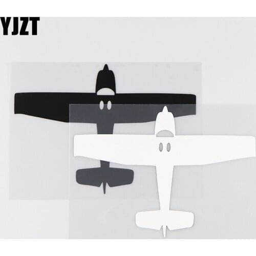 YJZT 15.3X11CM Free Flying Aircraft Vinyl Car Sticker Decal Art Mural Decor Black / Silver 10A-0003