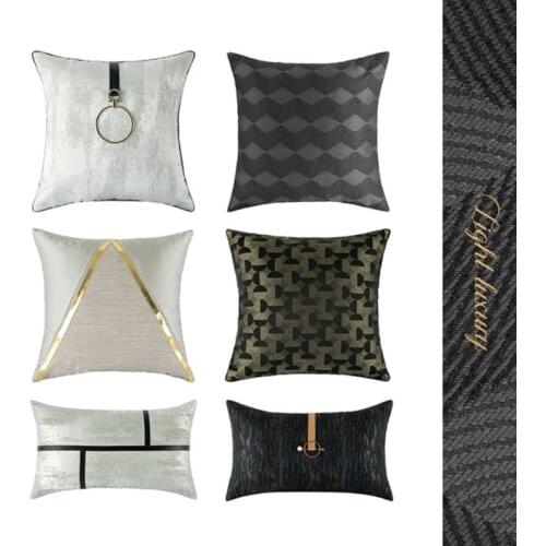 Jacquard Nordic Cushion Cover 45x45cm/30x50cm Stripes Simple Waist Pillows Decorative Home Cushions For Sofa Living Room