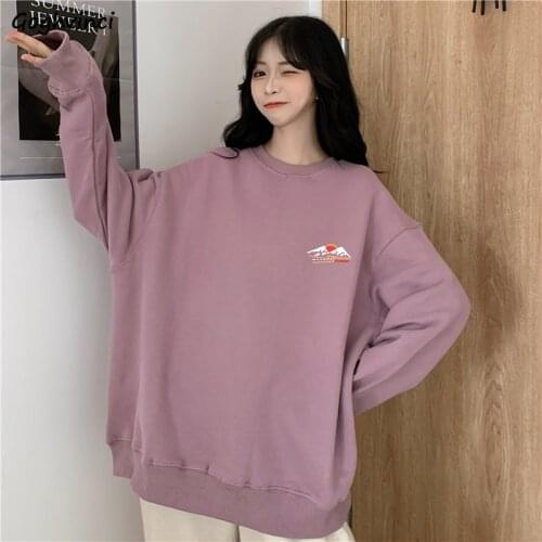 Hoodies Sweatshirts Women Printed Elegant All-match Loose Kpop BF Harajuku Spring Autumn Students Chic Vintage Female Hoodie New