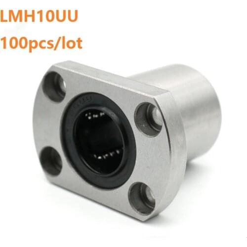 100pcs/lot LMH10UU LMH10 Flange Linear Bearing CNC Linear Bushing for 3D printer parts Rods