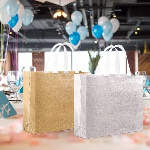 12 Pcs Gift Bags Christmas Shopping Tote Bag Present Bags Glossy Reusable Gift Bags For Party Wedding