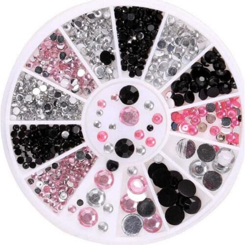 3D Nail Art Tips Gems Nail Crystal Glitter Rhinestone Wheel Artificial Natural Nails Diamond Drill DIY Nail Art Decoration