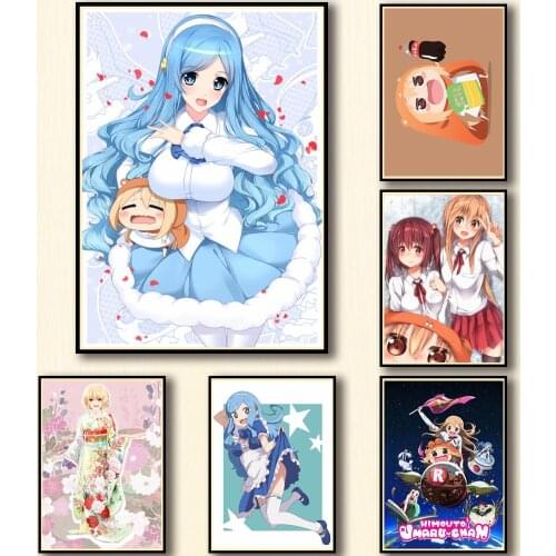 50 Designs Anime Himouto! Umaru-chan Whitepaper Poster Protagonist Artwork Fancy Wall Sticker for Coffee House Bar