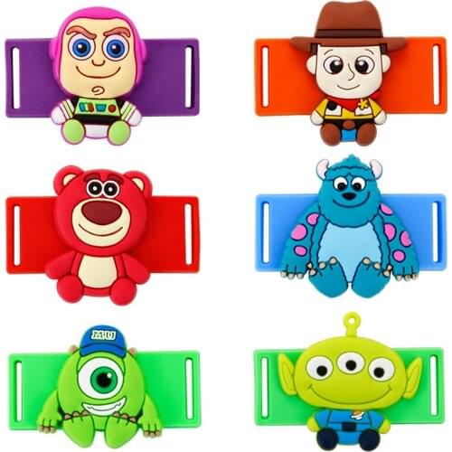 50pcs/lot Disney Cartoon Shoelaces Buckle Shoelace Winder Silicone Buckle Shoelaces Accessories DIY Sneaker Kits Shoe Decoration