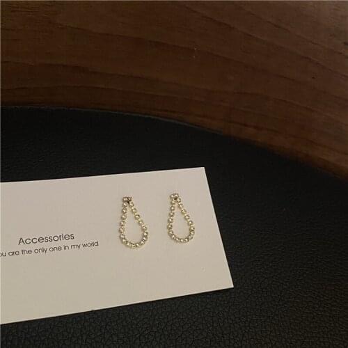 Shiny Rhinestone Stud Earrings for women Water Drop Small Earrings Korean Statement Brincos Wedding Party Fashion Jewelry