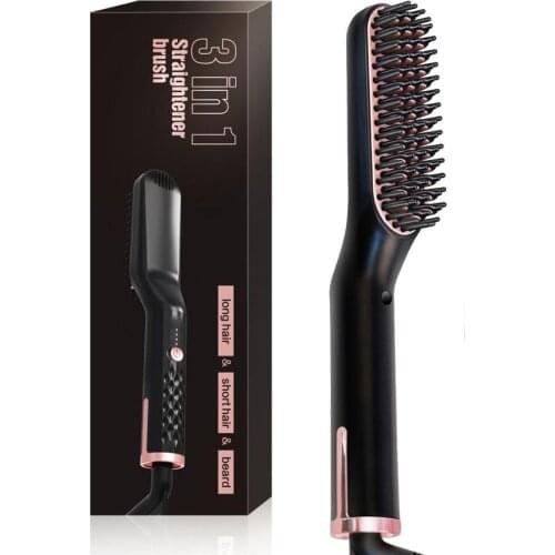 Quick Beard Straightener Multifunctional 3 in 1 Hair Straightening Brush Volumia Style Show Cap Comb Professional Hairdressing