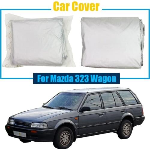 Cawanerl Car Cover Vehicle Anti UV Sun Rain Snow Scratch Resistant Sunshade Cover Dustproof For Mazda 323 Wagon