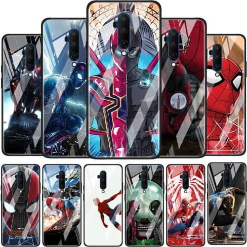 The Spiderman Marvel Tempered Glass Cover For OnePlus 9 R 8T 8 Nord Z 7 7T Pro 5G Silicone Phone Case Coque Shell