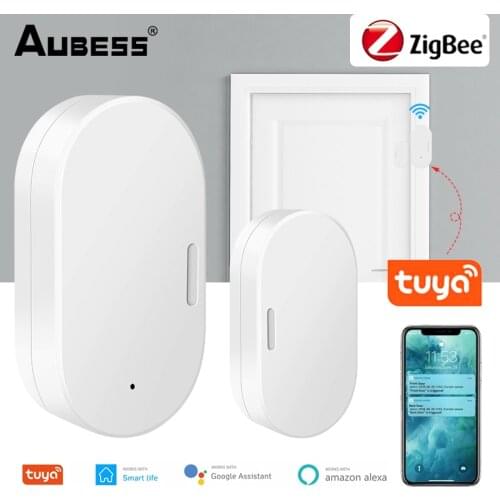Tuya Smart Zigbee Door Window Contact Sensor Smart Home Wireless Door Detectors Open / Close App Remote Alarm High Quality