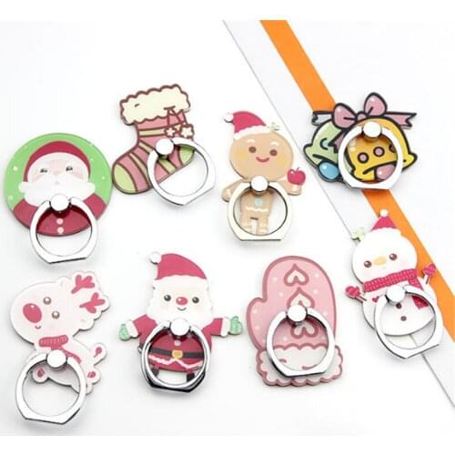 360 Degree Christmas Santa Claus Finger Ring Smartphone Stand Holder Mobile Phone Holder Stand For Iphone X 6 7 Xiaomi Huawei