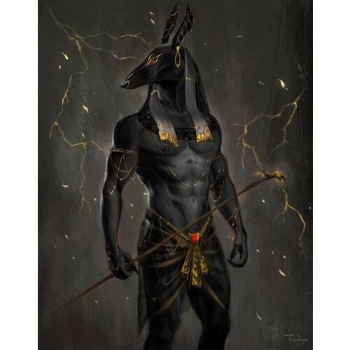 Egypt Anubis 5D Diy Diamond Painting God Pattern Embroidery Square Round Mosaic Set Egyptian Symbols Wedding Decoration A1330