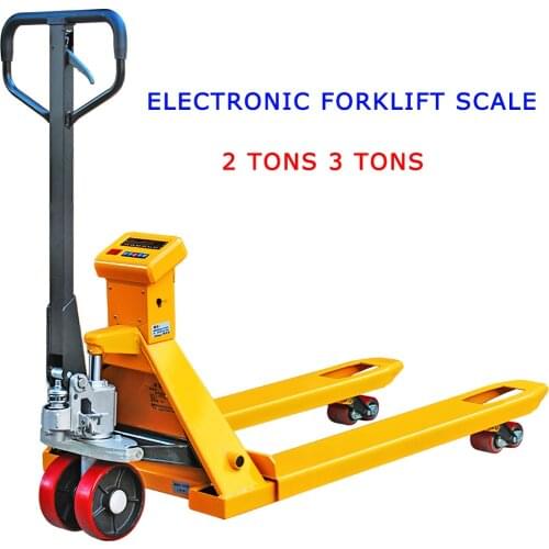 Electronic Forklift Scale 2 Tons 3 Tons Manual Hydraulic Pallet Truck Forklift Trolley Weighing Trailer Pallet Truck