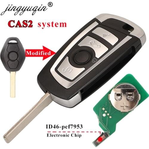 Jingyuqin CAS2 Modified Flip Remote Key 315/433/868MHZ ID46-PCF7953 Chip for BMW 3 5 7 E38 E39 E46 M5 X3 X5 E65 4 Button Fob