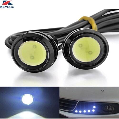 KEYECU 2PCS 12V White Eagle Eye Lamp Waterproof LED Light Bulbs For Daytime Running Lights DRL Car Tail Light Motor Backup