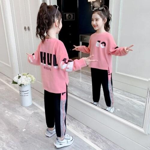 Fashion Children Clothing 2021 Spring Autumn Toddler Girls Clothes Top + Pants Tracksuit For Girls Clothing Sets 3-13Years