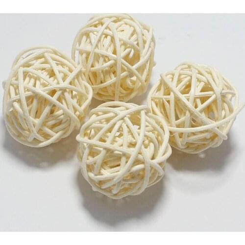 3CM Round Rattan Ball Sepak Takraw Dried Artificial Balls Wedding Party Lights Case Decoration