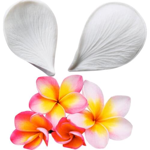 Plumeria Flower Petals Silicone Mold Flower Making Polymer Clay Molds DIY Fondant Cake Decorating Tools Chocolate Gumpaste Mould