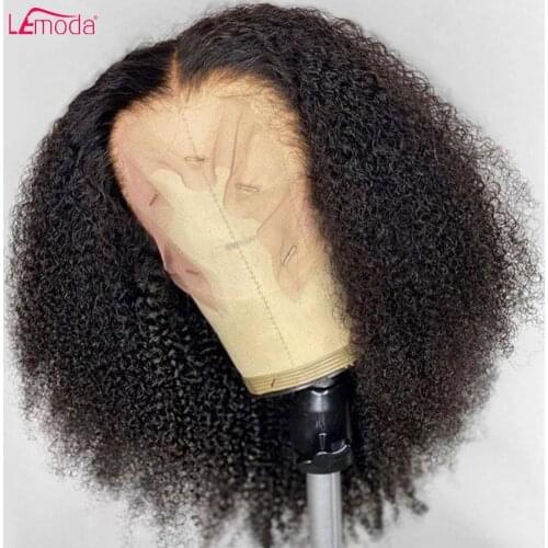Mongolian Kinky Curly Wig 13x6 HD Lace Frontal Human Hair Wig 180 200 Density Transparent Full Lace Front Wig Lemoda Closure Wig