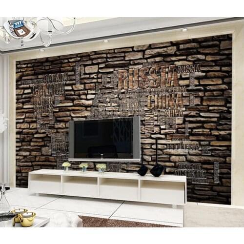 Wallpaper for walls 3 d for living room Modern stone wall alphabet art background wall