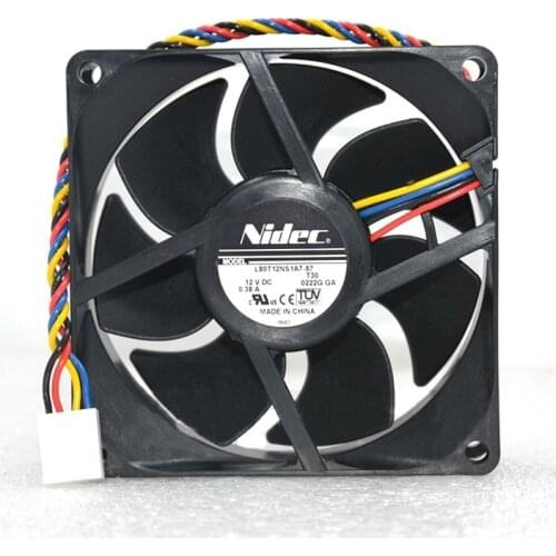Original Authentic NIDEC L80T12NS1A7-57 8025 DC12V 0.38A 80*80*25MM 8cm 4 Line PWM Chassis Cooling Fan
