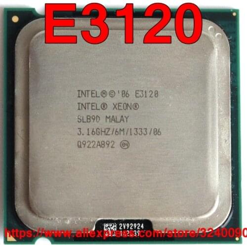 Original Intel CPU Xeon E3120 SLB9D Processor 3.16GHz/6M/1333MHz Dual-Core Socket 775 free shipping equal to E8500