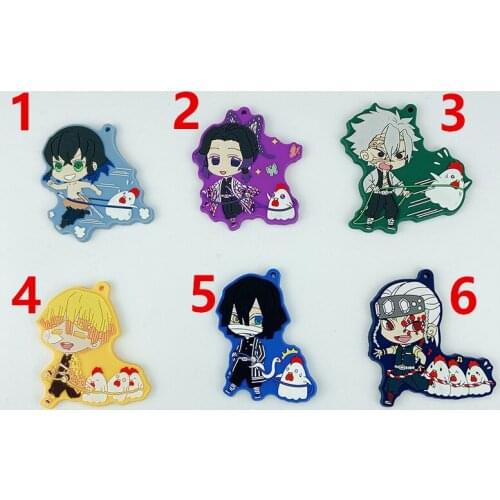 Demon Slayer Kimetsu no Yaiba rubber keychain Key Ring Race Straps cosplay
