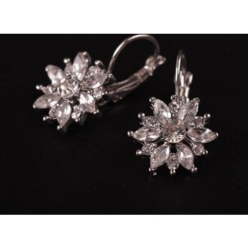 Yidensy Luxury Ear Cuff Earring Marquise CZ Formed Brilliant Flower Piercing Earrings with Zircon Stone Women Birthday Gifts