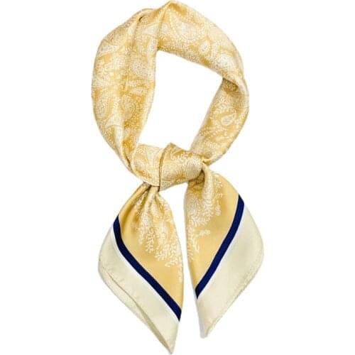 Yishine New 70*70cm Polyester Silk Elegant Paisley Printing Luxury Women Scarf Hot Headscarf