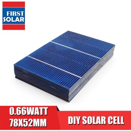 50pcs x 0.66W 78x52mm Solar Panel Painel Cells DIY Charger Polycrystalline Silicon Sunpower Solar Bord 0.5V