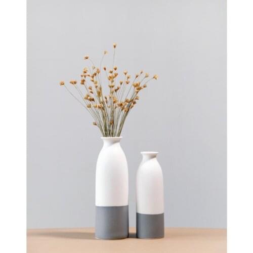 Modern Ceramic Vase Accessories Home Livingroom Table Figurines Decoration Hotel Office Desktop Dried Flower Furnishing Crafts