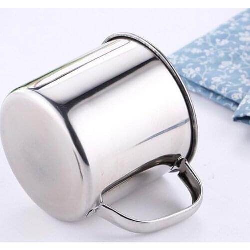 1pcs 300ml Double Wall Silver Steel Coffee Mug Portable Cups Milk Water Travel Tumbler Coffee Double Cup Tea Jug Mugs Z3G0