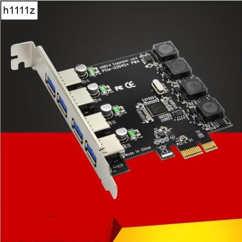 5Gbps Superspeed 4 Ports USB 3.0 Expansion Card Adapter PCI-E PCI Express Controller for PCIe X1 X4 X8 X16 Port for Win 7 8 10