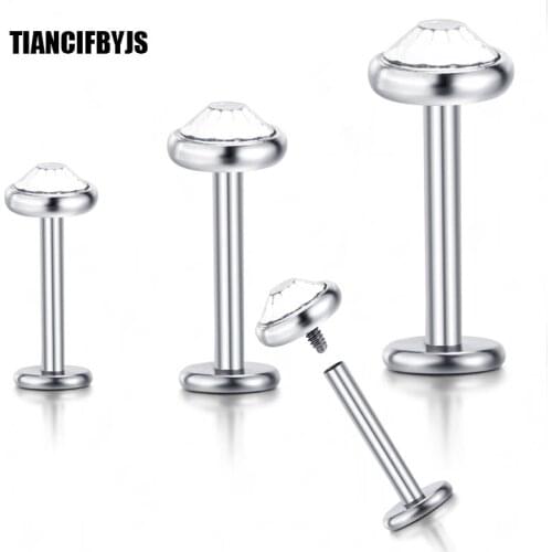 TIANCI FBYJS Piercing Gauges 60pcs Gem Labret Monroe Lip Rings Helix Nose Stud Cartilage 16 Guage Body Jewelry Tragus Earrings