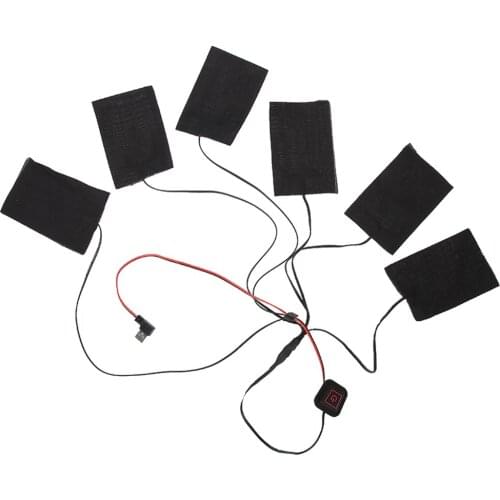 6/8-in-1 USB Charged Winter Electric Heated Jacket Vest Warmer Pads With 3 Gear Adjustable Electric Warm Heating Pads