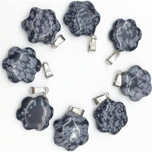 1Pcs fashion mixed Black and white points natural stone pendant charms pendants Necklaces for DIY accessories making
