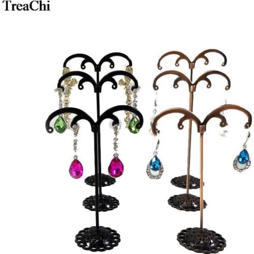 3Pcs/Set M-Shape Metal Jewelry Organizer Holder Rack Black Antique Earring Stud Bracelet Organizer Ornament Hanger Stand Holder
